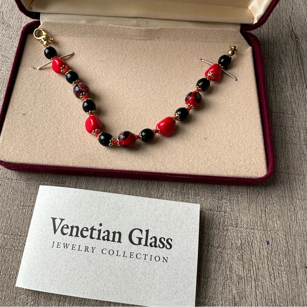 Vintage Venetian Glass Bracelet NEW IN BOX